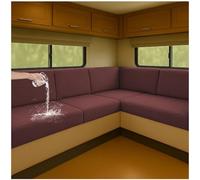 Waterproof Stretch RV Sofa Seat Cushion Covers with Elastic Straps - Fits Camper & Motorhome Seats (Brown, L 160-190cm, W 40-65cm) - Indoor/Outdoor Use