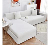 Waterproof Stretch Sofa Cover for 2/3/4 Seater with Left/Right Chaise Lounge Soft Fabric Armrest Protector Universal Fit Furniture Protector Easy to Clean