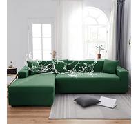 Waterproof Stretch Sofa Cover Sofa Cover Anti-Slip Washable L-Shaped Cushion Furniture Protector for 3 Seat Sofa Pet（Green,4seat 235-300cm/93-118in