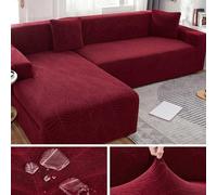 Waterproof Stretch Velvet Corner Sofa Covers Fitted Recliner Protector for 1/2/3/4 Seater L-Shaped Furniture Stylish Garden Decor G-235-300cm