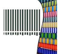 Waterproof Stripe Patio Awning Replacement Fabric - Manual Awning Top Cover 5' to 20' Sizes Green Canvas (6.5x5ft/2x1.5m) for Outdoor Shade Solutions