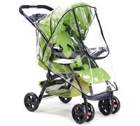 Waterproof Stroller Rain Cover with Full Clear View & U-Zip Ventilation, Universal Fit Stroller Poncho for Most Baby Pushchairs, Black Trim, Travel Essential