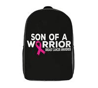 Waterproof Students Bookbag Worrior Mom Breast Cancer Travel Bag Lightweight School Backpack for Hiking, Travel, Work, 42X32X14Cm