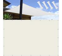Waterproof Sun e Sail 4.5x4.5m - PES Polyester Canopy for Patios Backyards & Gardens - Includes 4 x 1.5m Ropes - UV Protect Easy Installat White