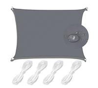 Waterproof Sun e Sail 6x8m - 98% UV Protect Tear Resistant Canopy for Backyard Garden Terrace Carport Pool - Gray with Rope Included