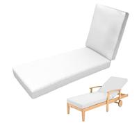 Waterproof Sun Lo Cush Replacement 193x56x6cm Washable Garden Recliner Pad for Indoor/Outdoor Use Ideal for Dec Pools Lns - 40 White