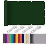 Waterproof Sun Sail 2x5.5m PES Polyester Canopy, Weather-Resint Windbreak Tarp with Inflatable Kit for Outdoor Patio, Garden, Camping - Dark Green