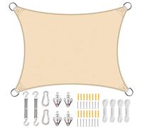 Waterproof Sun Sail 5x6m Rectangle - 98% UV Protection Windproof Garden Canopy for Balcony & Patio Includes Grommets & Installation Kit Outdoor Shade Sail