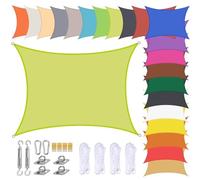 Waterproof Sun Sail Canopy for Patio - 90% UV Protect, Includes Grommets & Accessories - Outdoor e for Garden, Yellow & Green, 2x4m