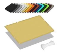 Waterproof Sun Shade Sail 1.5 x 6m Rectangular CanopyUV Protection Windproof Awning with Grommets & Ropes for Patio CampingSand Yellow Outdoor Cover