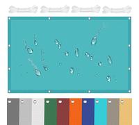 Waterproof Sun Shade Sail 1.6 x 3m 98% UV Protection Ideal for Garden Beach Patio Includes 4 Ropes Sky Blue Outdoor Canopy Cover