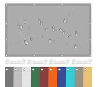 Waterproof Sun Shade Sail 1.7 x 3m UV Block Polyester Canopy for Garden Patio Backyard Light Grey with Mounting Ropes Outdoor Shade Solution