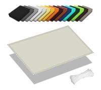 Waterproof Sun Shade Sail 2.6 x 8m Rectangle Canopy UV Protection Windbreaker Awning with Grommets Includes 4 x 1.5m Ropes for Patio Camping Cream Color
