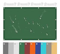 Waterproof Sun Shade Sail 5.5x10m PES Polyester Garden Canopy Awning with Free Rope for Patio Backyard and Outdoor Spaces Dark Green