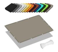Waterproof Sun Shade Sail 6.5x7m Rectangle UV Protection Canopy Windbreak Awning with Grommets Includes 4x1.5m Ropes for Patio CampingTaupe Color