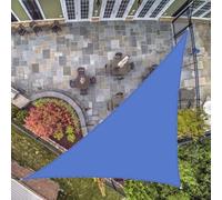 Waterproof Sun Shade Sail Durable UV Protection for Outdoor Patio Backyard Garden - Triangular Canopy 5x5x7m Blue Awning for Terrace and Deck