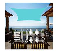 Waterproof Sun Shade Sail Rectangle Awning 2x3m Lake Blue Canopy Sunshade Cover with Fixing Kit and 4 Ropes UV Block for Patio Backyard Garden Outdoor Activities