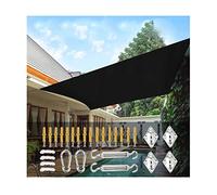Waterproof Sun Shade Sails Rectangle Canopy 98% UV Block Sunscreen Awning Cover with Rope Fixing Kits for Outdoor Patio Lawn Garden Yard Balcony, Black