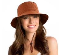 Waterproof Sun UPF 50+ Bucket Hat UV Protection Packable Brimmed Boonie for Women Men Summer Lightweight Hiking Outdoor Cap, Caramel, One Size