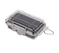 Waterproof Survival Storage Box Plastic Shockproof Box with Shock Absorption Liner Transparent Outdoor Dry Airtight Case for Camping Hiking(Transparent, small)