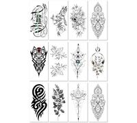 Waterproof Sweat Flower Arm Tattoo Sticker Personality Sketch Studio Photo Selfie Arm Tattoo Sticker210×100mm