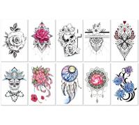 Waterproof Sweat-Proof Small Floral Tattoo On The Arm, Sexy Arm And Chest Scar Cover Stickers For Adults. 120 * 190mm
