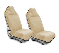 Waterproof Sweating Car Seat Cover for Post Gym Workout, Running, Swimming, Beach and Hiking, Universal Fit Non-Slip Bucket Seat Protector for Cars SUV Trucks, Machine Washable (2pcs Off-White)