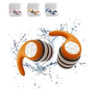 Waterproof Swimming Ear Plugs for Kids, Reusable Silicone Swim Earplugs, Noise Reduction Earplug, Ear Protection for Surfing, Diving, Showering and Other Water Sports (Orange, Small)