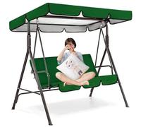 Waterproof Swing Canopy Cover for 23 Seater Garden Swing Seat 420D Oxford Cloth Replacement Top & Cushion Cover GreenSize: 56x47x7 inch