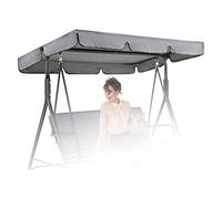 Waterproof Swing Canopy Replacement for 2 & 3 Seater Garden Hammock Chair Durable Oxford Cloth Cover Outdoor Patio Shade Gray 195×125×15cm