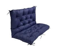 Waterproof Swing Cushions for Outdoor Furniture, Swing Cushions 2-3 Seater Replacement Waterproof Outdoor with Backrest And Ties for Garden Patio Furniture Loveseat,Navy Blue,100x100x10 cm