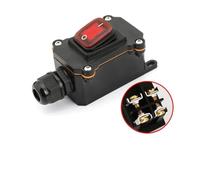 Waterproof Switch IP65 Waterproof Ship Type Switch 220V/24V/16A/30A Rain Proof Outside Electrical Room Ampere Box Second Gear IDGTTLDF(Single red 220V,20 PCS)