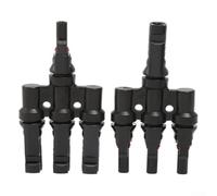 Waterproof T-Type 4-Way Solar Panel Connector Adapter for Photovoltaic Systems, Tin-Plated Copper Core, IP67 Rated, 2.5-6 mm² Cable Compatible