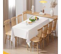 Waterproof Tablecloth 220x110 cm, Washable & Easy Clean, Ideal for Weddings, Parties & Outdoor Use, Elegant White Design, Durable Resin Material