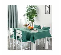 Waterproof Tablecloth for Indoor Use - Solid Color Washable Colorful Table Cover Table Protector Green Table Decor 140x230cm Easy to CleanTable Mat