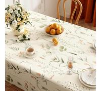 Waterproof Tablecloth for Outdoor Picnic Stain-Resistant PVC Table Cover Green Leaf Design Rectangular Table Protector 100x160cm for Parties & Dining
