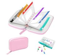 Waterproof Tablet Pouch Set, 7PCS Set A8 Waterproof Tablet Organizer Set with Binder Self-Sealing Design, Reusable Medicines Storage Weekly Medicines Organizer with Writable Notes for Travel Purse Use
