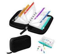 Waterproof Tablet Pouch Set, 7PCS Set A8 Waterproof Tablet Organizer Set with Binder Self-Sealing Design, Reusable Medicines Storage Weekly Medicines Organizer with Writable Notes for Travel Purse Use