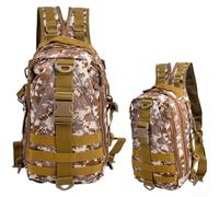 Waterproof Tackle Backpack 40x23cm Single Double Strap(Desert Digital)