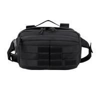 Waterproof Tactical Crossbody Chest Pack, Multi-Purpose Outdoor Waist Bag with Adjustable Strap, Durable Shoulder Sling(Black)