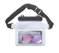 Waterproof Take your must-haves with you on your water park adventure with our waterproof waist bag. It is made of fully sealed PVC material and features a transparent Fen, White, see description