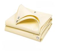 Waterproof Tarp 600gsm PVC 0.5mm Tarpaulin Waterproof Customizable Tarp Cover Canopy Awning Rainproof Planting Courtyard Gazebo Balcony Pavilion(600gsm Beige,5x5m)