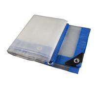 Waterproof Tarp Waterproof Transparent Tarpaulin Tent Rainproof Tarp for Outdoor Garden(Blue Side,2mX6m)