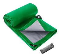 Waterproof Tarpaulin 2 x 7 m Uv Tear Resistant Pe Tarpaulin Sheet with Reinforced Grommets Heavy Duty Waterproof Tarp Cover for Camping, Garden, Roof & Patio, Silver