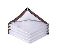 Waterproof Tarpaulin 220 x 290 cm 80 G M², Windproof Tear Resistant, Weatherproof, Frost-Resistant, Uv-Resistant, PVC Clear Tarp Pergola Covers, Groundsheet for Garden, colorless