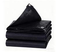 Waterproof Tarpaulin 270 x 330 cm Waterproof Heavy Duty Multipurpose Multipurpose Small Tarpaulin Covers Reinforced Eyelets for Wood, Camping, Groundsheet, Black