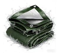 Waterproof Tarpaulin 340 x 430 cm Heavy Duty Builders Tarp Universal, Multipurpose for Multipurpose Indoor Outdoor Protection, Army Green