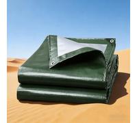 Waterproof Tarpaulin Cover Sheet 3.6 x 4.7 m UV Protection, Waterproof, Heavy Duty Cover Tarp Ground Sheet Rubber Strengthened Corners for Car, Pool, Caravan, Garden, Green