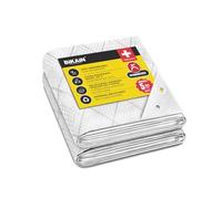Waterproof Tarpaulin for Outdoor Use - Model BI054LOBL - Reinforced Welded Holes - 3 Layers Crosswise Laminated Polyethylene - 120 g/m2-4x6m - White - Total Protection - Bikain