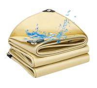Waterproof Tarpaulin Heavy Duty, Beige PVC Tarp Sheet 1.5x2m 1.2x1.5m 1.2x1.8m 2x3m 3x4m for Outdoor Car Garden Furniture Caravan Groundsheet Cover(1x2m)